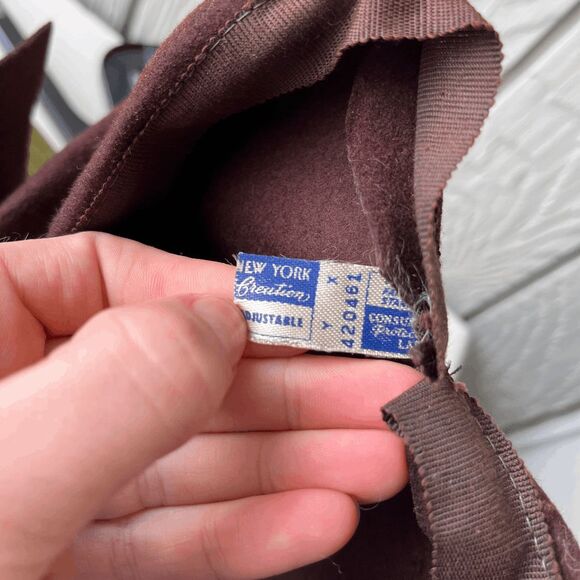 VTG 1950s Brown Wool Felt Cocktail Hat w/ Bow – Union Made USA Mid-Century - Picture 4 of 12